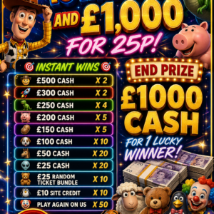 🤠 To Infinity... and £1,000 for 25p 🚀 🦖 🐷 🥔 🐶 🐴 👽 🐑 🧸 🐧 🤡