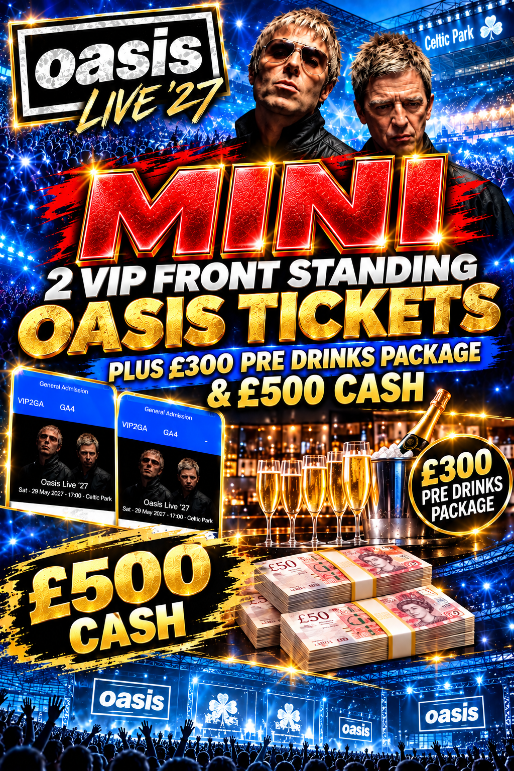 Ⓜ️MINI TO WIN £500 WORTH OF TICKETS FOR MAIN OAISIS DRAWⓂ️