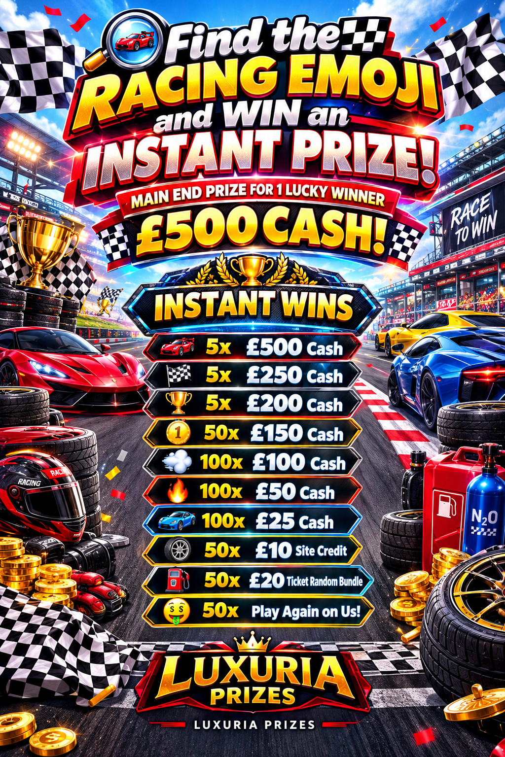 🏁 FAST TRACK FORTUNE — Find the Emoji to Win! 🏎️💨